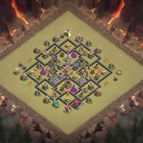 TH8 anti air war defense base layout #186