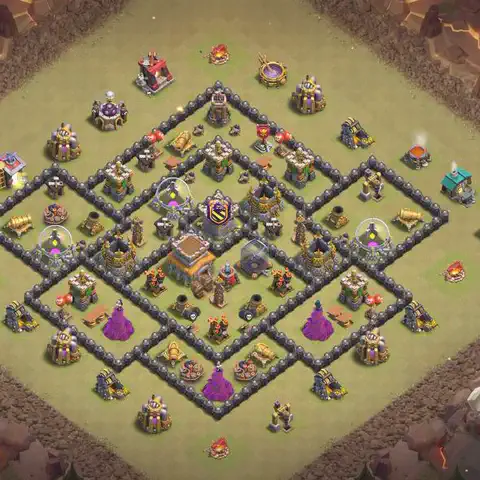 TH8 anti air war defense base layout #195