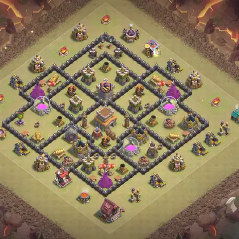 TH8 anti air war defense base layout #207