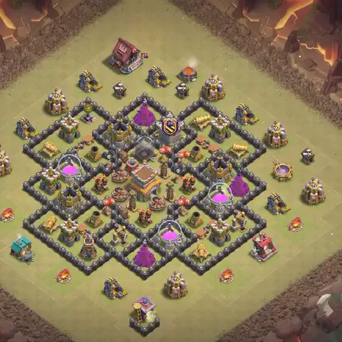 TH8 anti air war defense base layout #210
