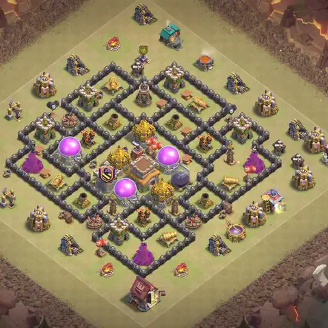 TH8 anti dragon war defense base layout #213