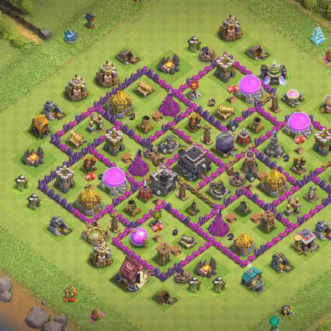TH9 farming loot base layout #074