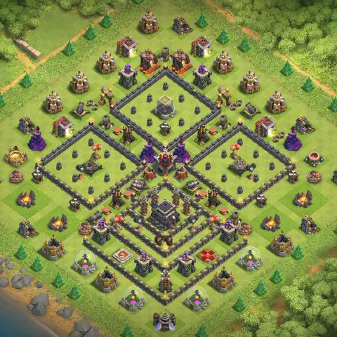 TH9 farming loot base layout #255