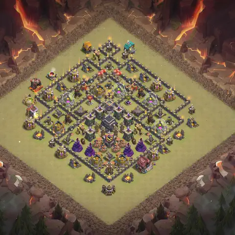 TH9 anti dragon anti 3-star war base layout #011