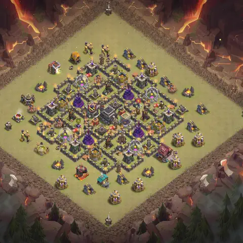 TH9 anti dragon anti 3-star war base layout #014
