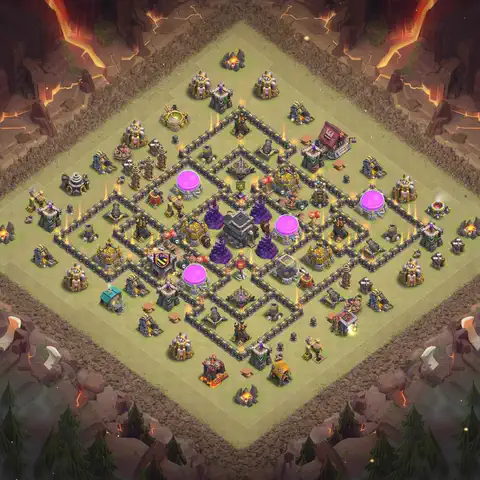 TH9 anti air anti 3-star war base layout #026