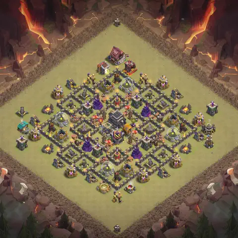 TH9 anti lavaloon anti 3-star war base layout #029