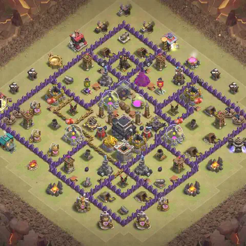 TH9 anti dragon anti 3-star war base layout #053
