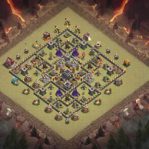 TH9 anti lavaloon anti 3-star war base layout #062