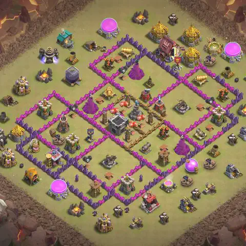 TH9 anti dragon anti 3-star war base layout #071