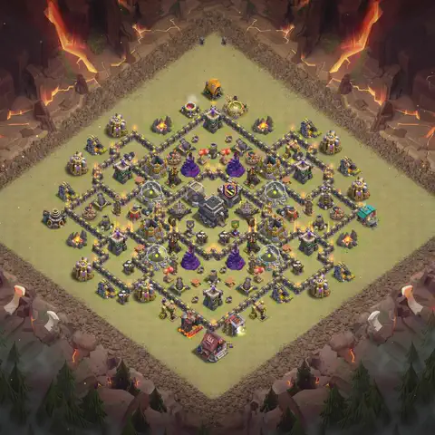 TH9 anti air anti 3-star war base layout #083