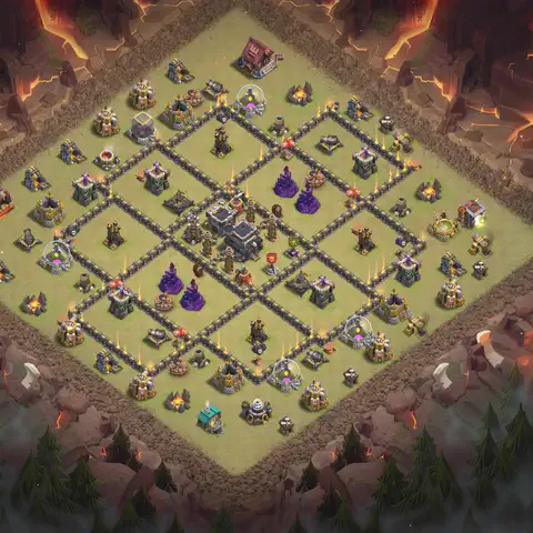 TH9 anti air anti 3-star war base layout #095