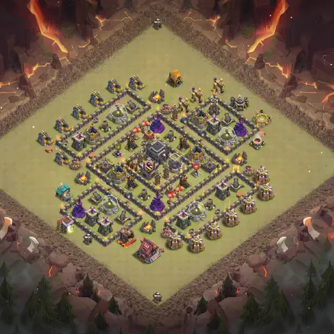 TH9 anti dragon anti 3-star war base layout #101