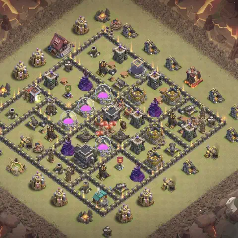 TH9 anti lavaloon anti 3-star war base layout #104