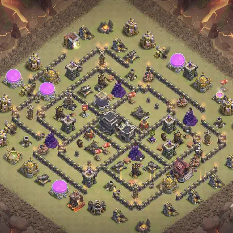 TH9 anti lavaloon anti 3-star war base layout #107