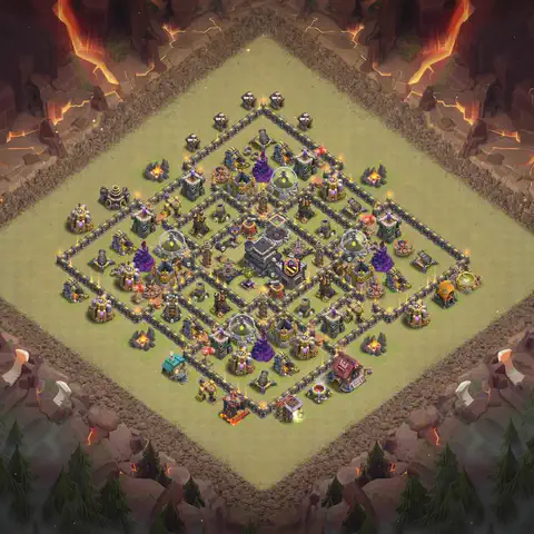 TH9 anti dragon anti 3-star war base layout #113