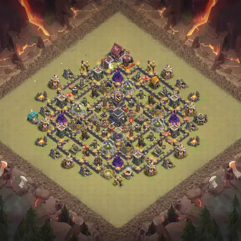 TH9 anti dragon anti 3-star war base layout #116