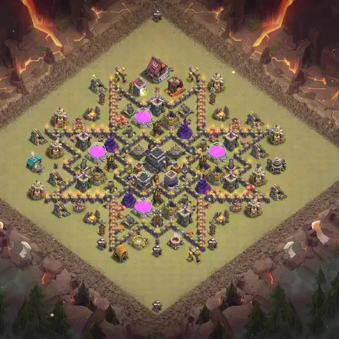 TH9 anti lavaloon anti 3-star war base layout #119