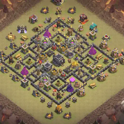 TH9 anti dragon anti 3-star war base layout #122