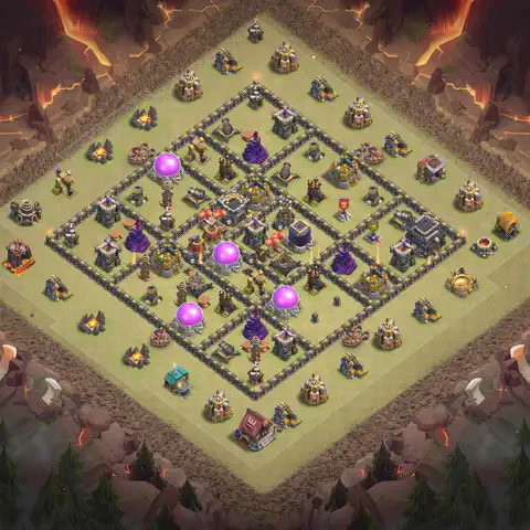 TH9 anti air anti 3-star war base layout #125
