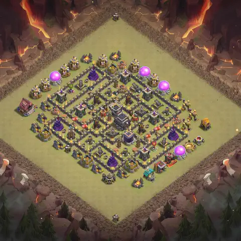 TH9 anti dragon anti 3-star war base layout #128