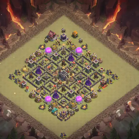 TH9 anti dragon anti 3-star war base layout #131