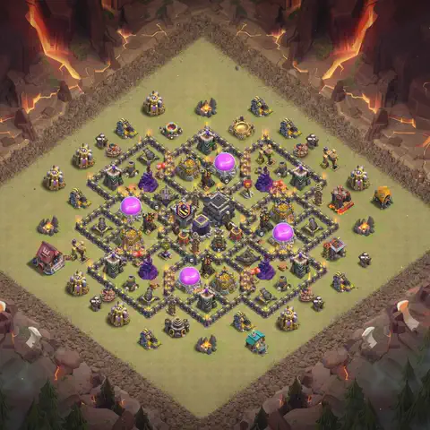 TH9 anti air anti 3-star war base layout #134