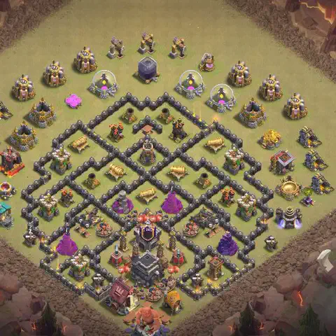 TH9 anti dragon anti 3-star war base layout #137