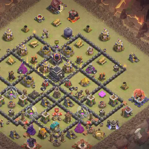 TH9 anti dragon anti 3-star war base layout #140