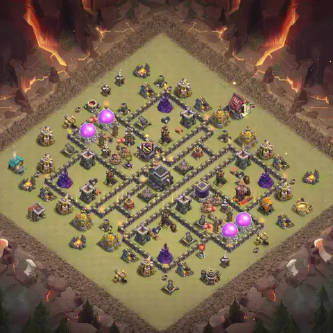 TH9 anti dragon anti 3-star war base layout #146