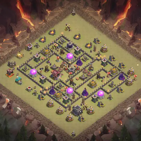 TH9 anti air anti 3-star war base layout #149