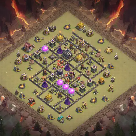 TH9 anti air anti 3-star war base layout #152