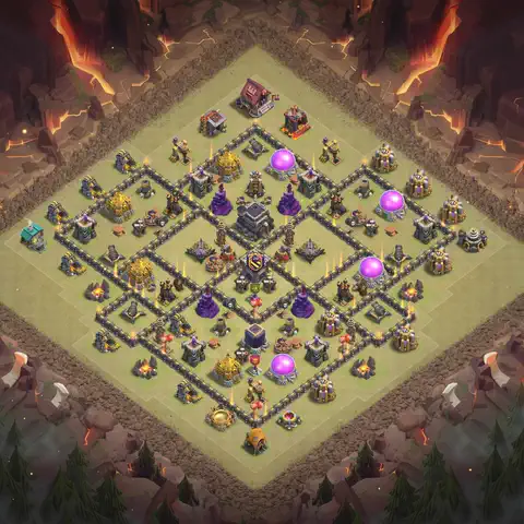 TH9 anti air anti 3-star war base layout #158