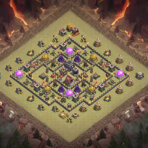 TH9 anti dragon anti 3-star war base layout #161