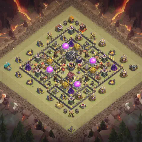TH9 anti dragon anti 3-star war base layout #164