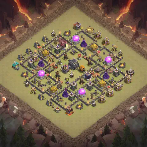 TH9 anti air anti 3-star war base layout #167