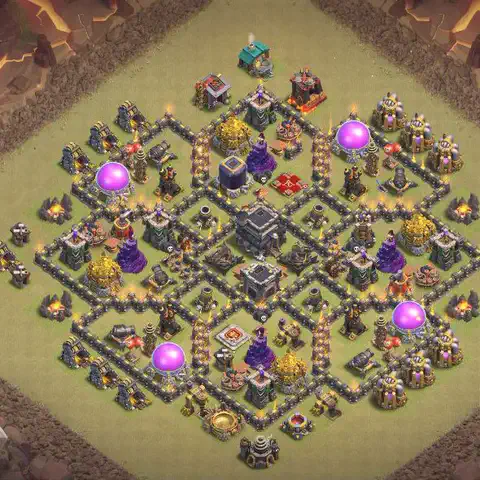 TH9 anti air anti 3-star war base layout #170