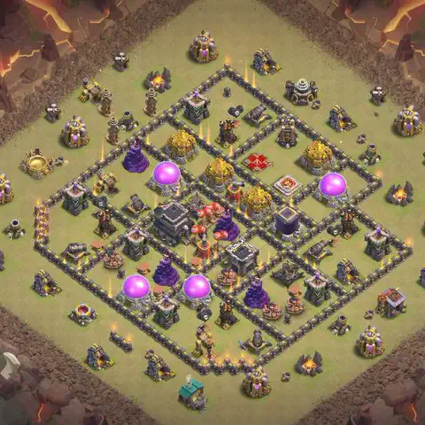 TH9 anti dragon anti 3-star war base layout #173