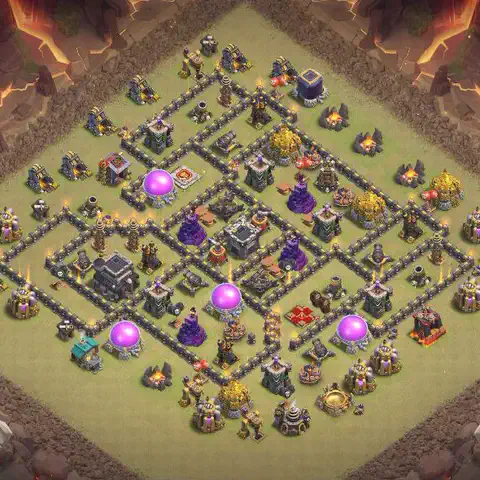 TH9 anti dragon anti 3-star war base layout #179