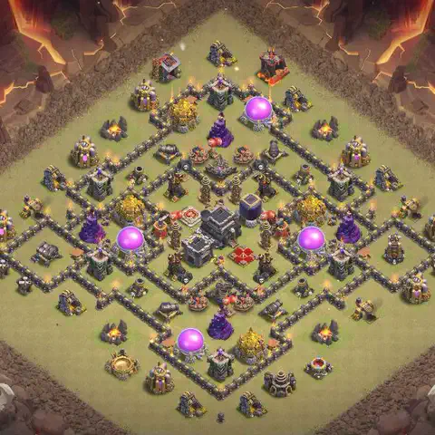 TH9 anti dragon anti 3-star war base layout #182