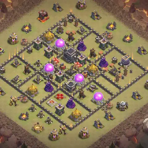 TH9 anti air anti 3-star war base layout #188