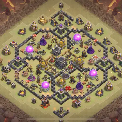 TH9 anti dragon anti 3-star war base layout #197