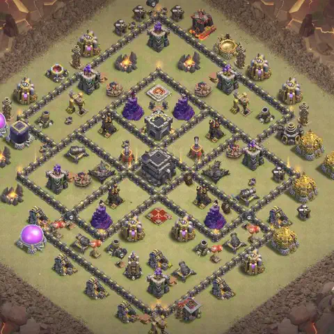 TH9 anti air anti 3-star war base layout #200