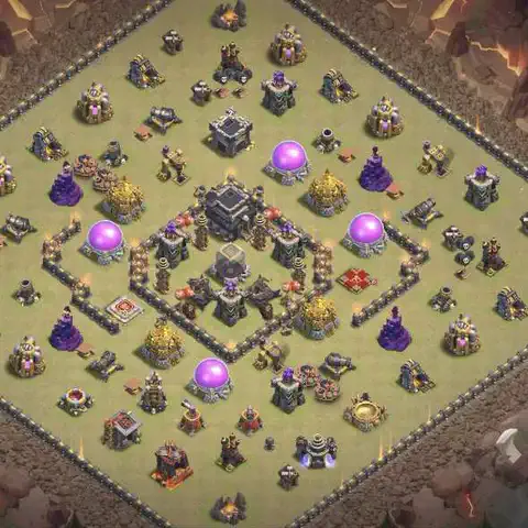 TH9 anti air anti 3-star war base layout #203