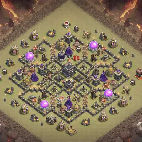 TH9 anti air anti 3-star war base layout #209