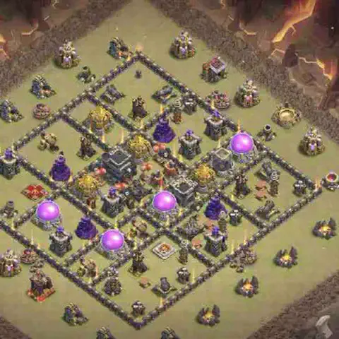 TH9 anti dragon anti 3-star war base layout #212