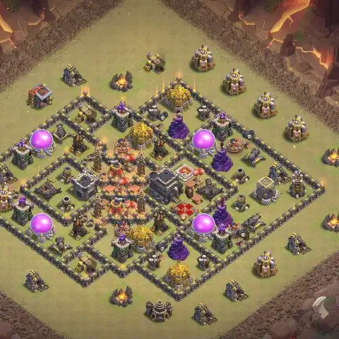 TH9 anti lavaloon anti 3-star war base layout #224