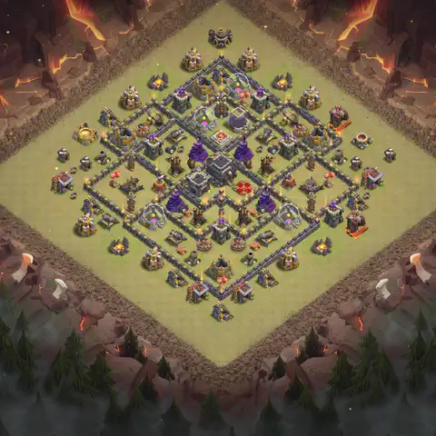 TH9 anti lavaloon anti 3-star war base layout #251