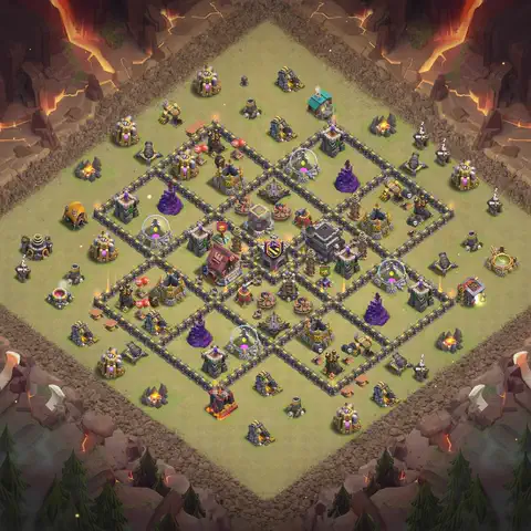 TH9 anti air cwl war base layout #001