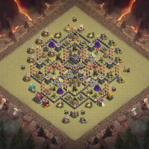TH9 anti air cwl war base layout #004
